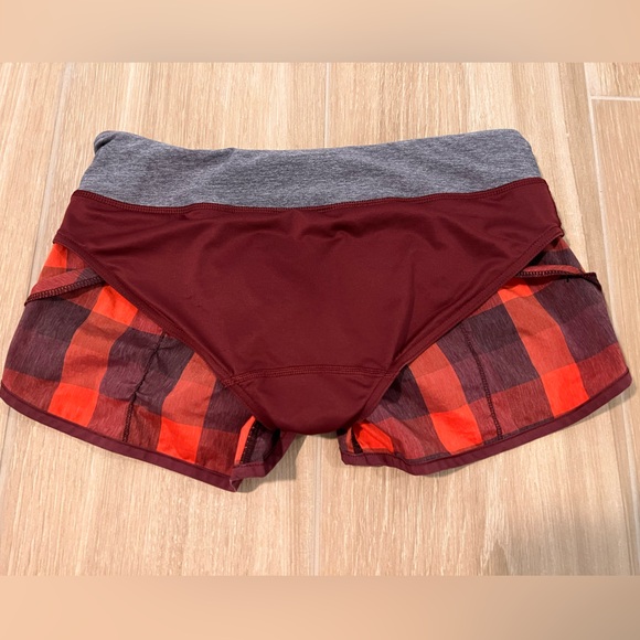 Lululemon Run: Speed Short *2 way Stretch in Yama Check/Rust Berry - Picture 5 of 7